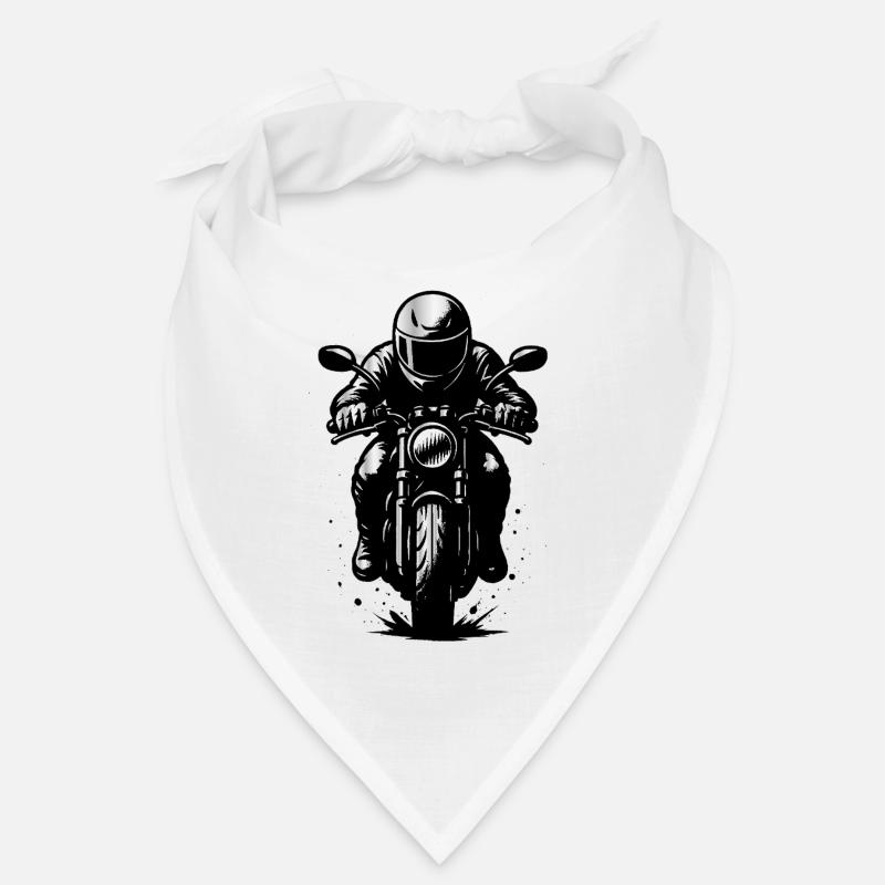 Motorcyclist in helmet – front view illustration Bandana