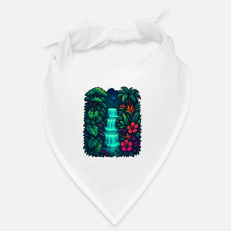 Cascade tropicale - Bandana - blanc