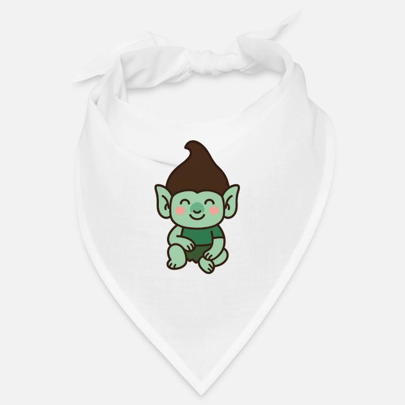 Troll mignon – style kawaii - Bandana - blanc