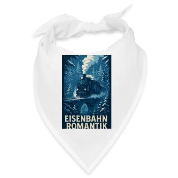 Eisenbahn Dampflok Winter Wald Romantik - Bandana - Weiß - Vorne