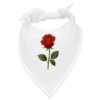 Rote Rose Kunstmotiv Druck - Bandana - Weiß - Vorne