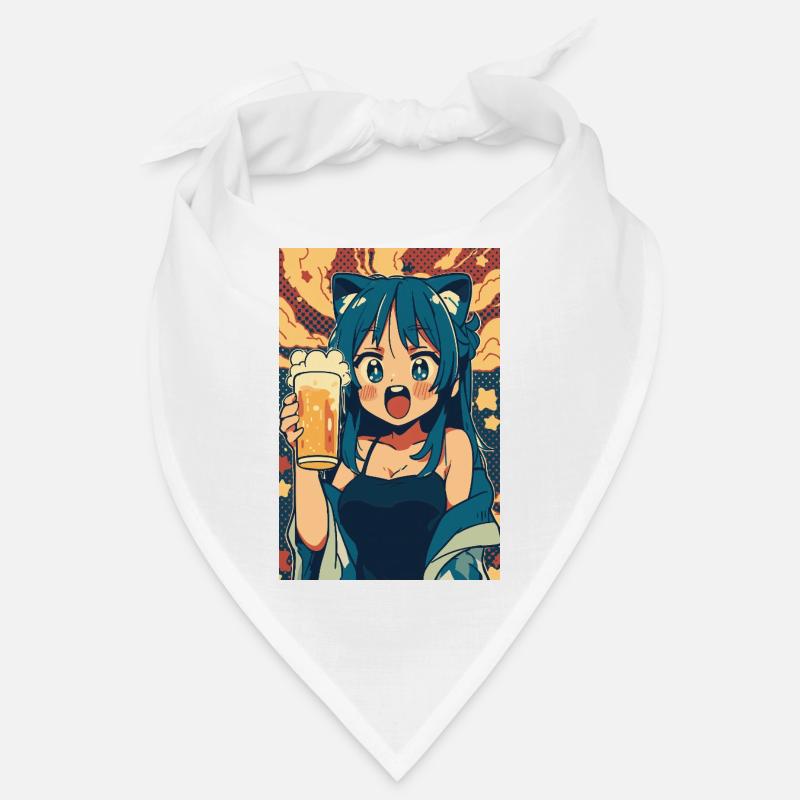 Prost! Anime Mädchen mit Bier Bandana