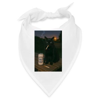 Meowster of Coolness – Nachtmodus aktiviert - Bandana - Weiß - Vorne