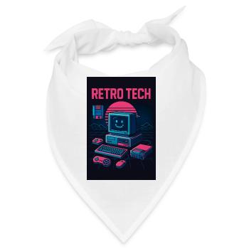 Retro Tech Computer Grafikdesigner mit Lächeln - Bandana - Weiß - Vorne