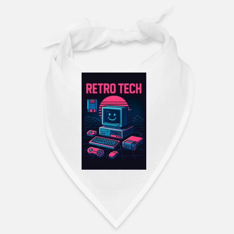 Retro Tech Computer Grafikdesigner mit Lächeln Bandana