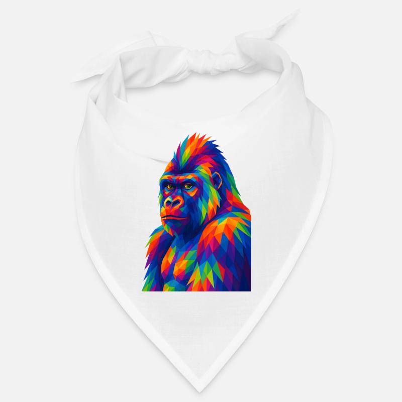 WPAP Polygon Style Animals - Gorilla Portrait Bandana