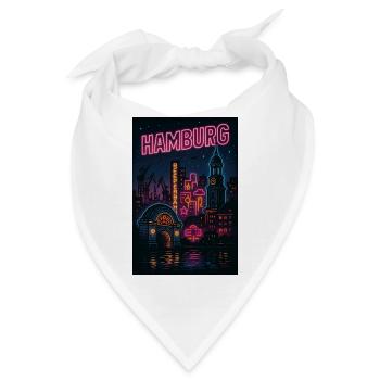 Hamburg Nightlife Reeperbahn Neon Leutschrift - Bandana - Weiß - Vorne