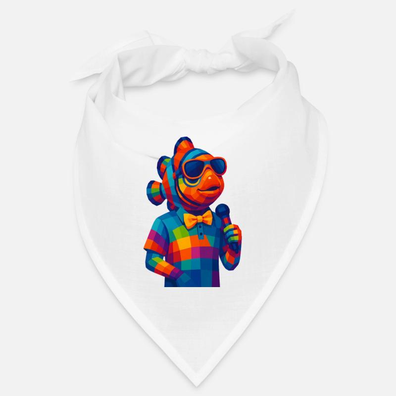 WPAP Polygon Stil Tiere - Clownfisch mit Fliege Bandana