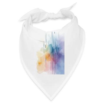 Wasserfarben abstrakt, Aquarell-Kunst farbig - Bandana - Weiß - Vorne