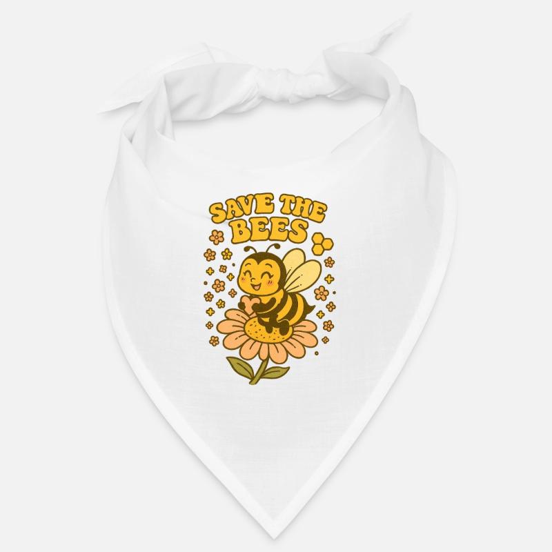 Save the Bees – Retro Comic Style - Bandana - Weiß