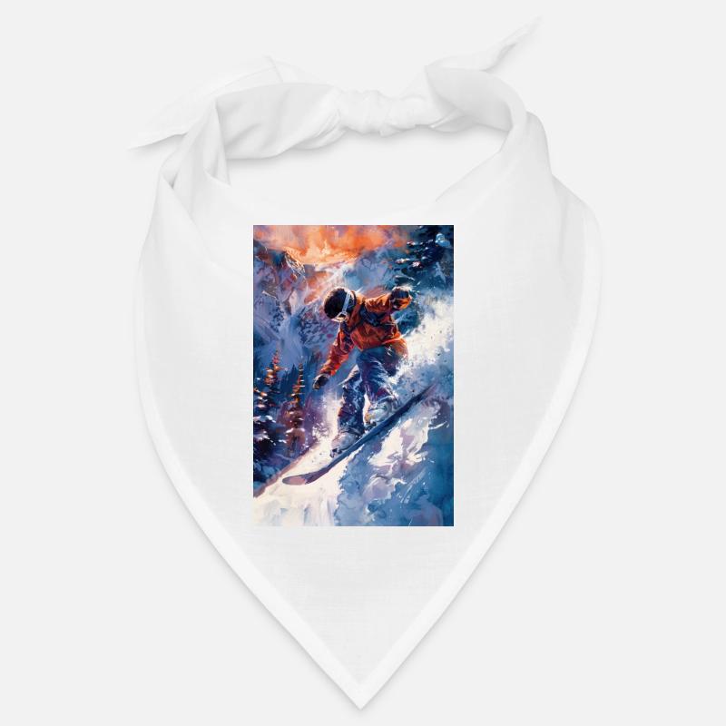 Epic Snowboard Adventure Art Bandana