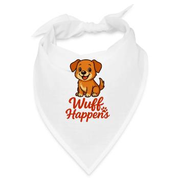 Wuff Happens...mega cutes Hundedesign - Bandana - Weiß - Vorne