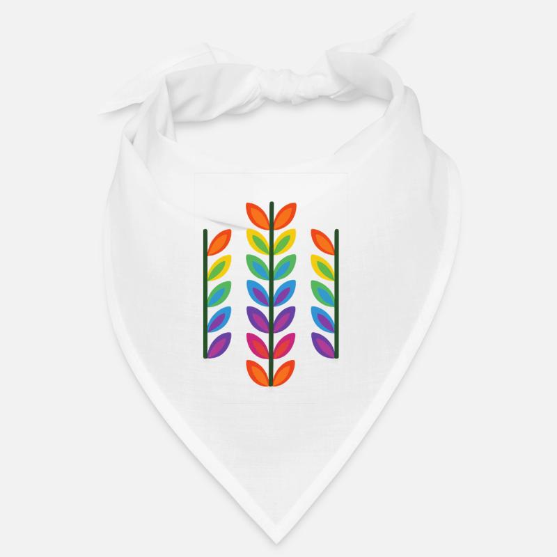 Rainbow leaf design in vibrant style Bandana