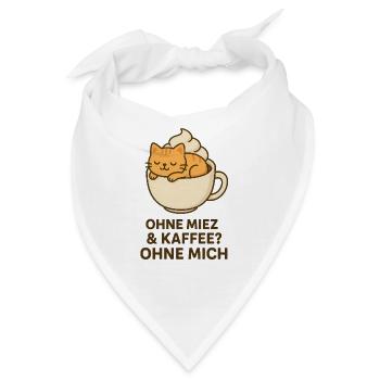 Katze Weltkatzentag Kater Mieze Kaffee - Bandana - Weiß - Vorne
