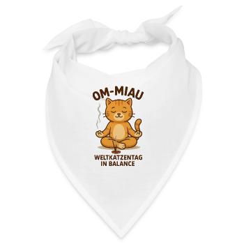 Katze Weltkatzentag Kater Om Meditation Chill Kids - Bandana - Weiß - Vorne