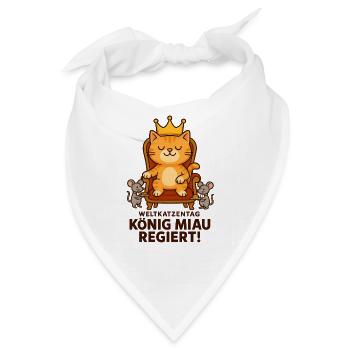Katze Weltkatzentag Kater König Miau Maus Regiert - Bandana - Weiß - Vorne