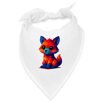 WPAP Polygon Kawaii Stil Baby Fuchs - Bandana - Weiß - Vorne