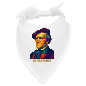 WPAP Polygon Portrait Richard Wagner Komponist - Bandana - Weiß - Vorne