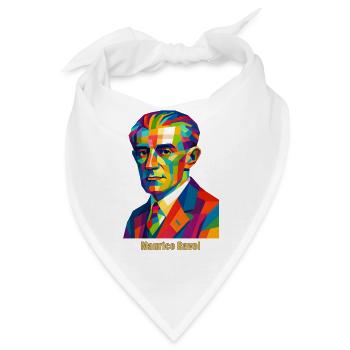 WPAP Polygon Portrait Maurice Ravel Bolero - Bandana - Weiß - Vorne