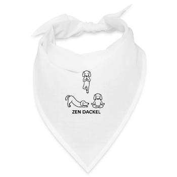 Dackel Dachshund Yoga Line Art cute süß zen pose - Bandana - Weiß - Vorne
