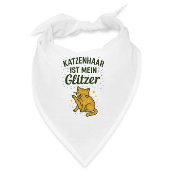 Katzenhaar ist mein Glitzer - Bandana - Weiß - Vorne