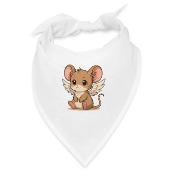 Engelmaus,süß und verträumt - Bandana - Weiß - Vorne