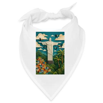 Christus Statue in tropischer Kulisse/Rio  - Bandana - Weiß - Vorne