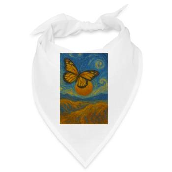 Schmetterling im Van-Gogh-Stil - Bandana - Weiß - Vorne