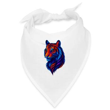 Bunter Leo in Neonfarben - Bandana - Weiß - Vorne