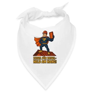 Ziegel Held am Hang Dachdecker - Bandana - Weiß - Vorne