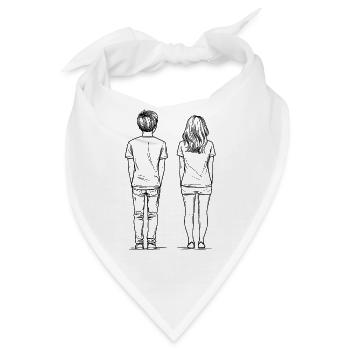 Mann und Frau von hinten - Bandana - Weiß - Vorne