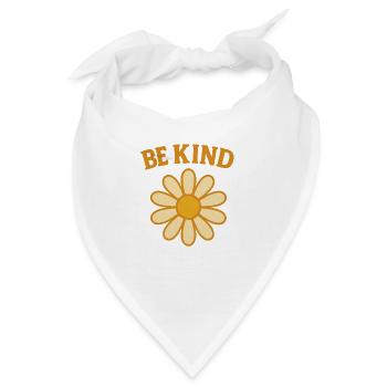 Blumenmotiv mit Botschaft der Freundlichkeit - Bandana - Weiß - Vorne