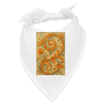 Gelbes Barock-Ornamentmotiv - Bandana - Weiß - Vorne