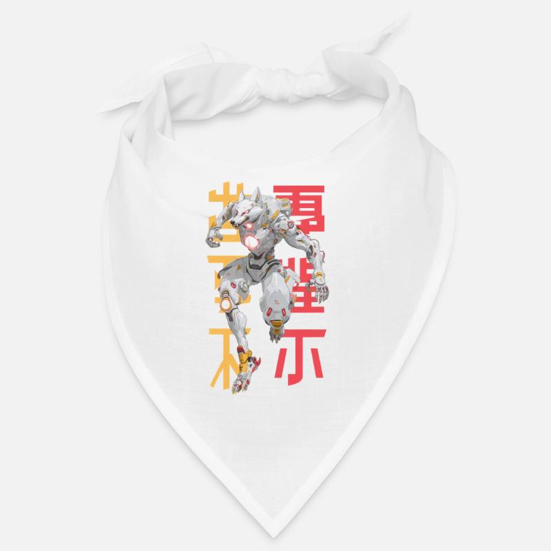Futuristic Wolf Mecha Design Bandana