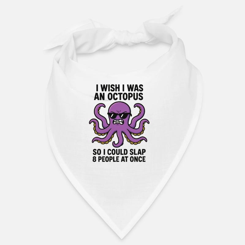 Humorous Octopus Text Print Bandana