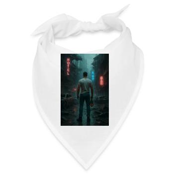 Postapokalyptisches Stadtbild Illustration - Bandana - Weiß - Vorne