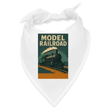 Modellbahn Zug Illustration - Bandana - Weiß - Vorne