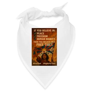 Tibetischer Volksmarsch für die Freiheit - Bandana - Weiß - Vorne