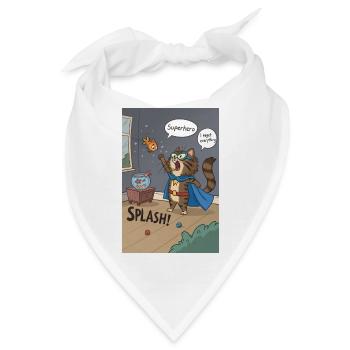 Superhero Cat Splash — Regretful Goldfish Saga - Bandana - Weiß - Vorne