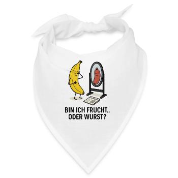 Banane Wurst Spiegel Sinnkrise Schönheit - Bandana - Weiß - Vorne
