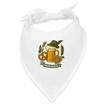 Traditionelles Motiv mit Bierkrug - Bandana - Weiß - Vorne