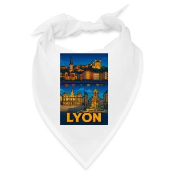 Lyon Malerischer Nachtblick - Bandana - Weiß - Vorne