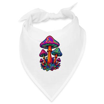 Neon-Pilz-Illustration - Bandana - Weiß - Vorne