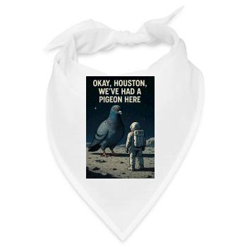 Astronaut Mondtaube Kunst - Bizarrer Weltraum Humor - Bandana - Weiß - Vorne