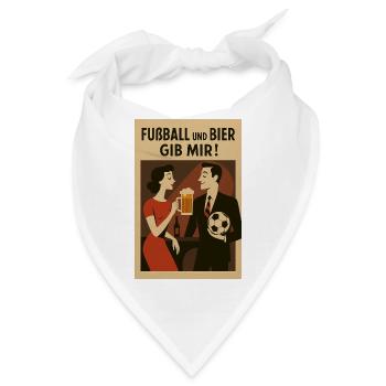 Farbiger Fußball und Biergeist Druckdesign - Bandana - Weiß - Vorne
