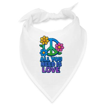 Friedliche Liebe Blumen Friedenszeichen Design - Bandana - Weiß - Vorne