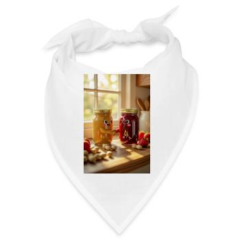 Lustige und warme Marmeladengläser - Bandana - Weiß - Vorne