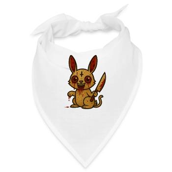 Blutiges Kaninchen Illustration - Bandana - Weiß - Vorne