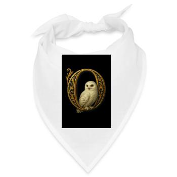 O – Magisches Ornament mit Schneeeule - Bandana - Weiß - Vorne