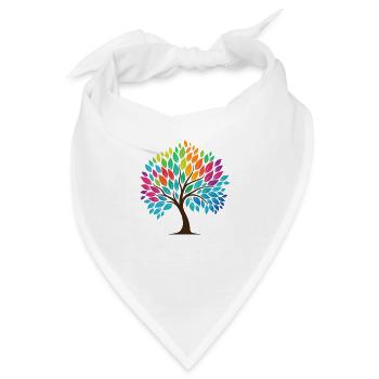 Lebensbaum im Regenbogendesign - Bandana - Weiß - Vorne